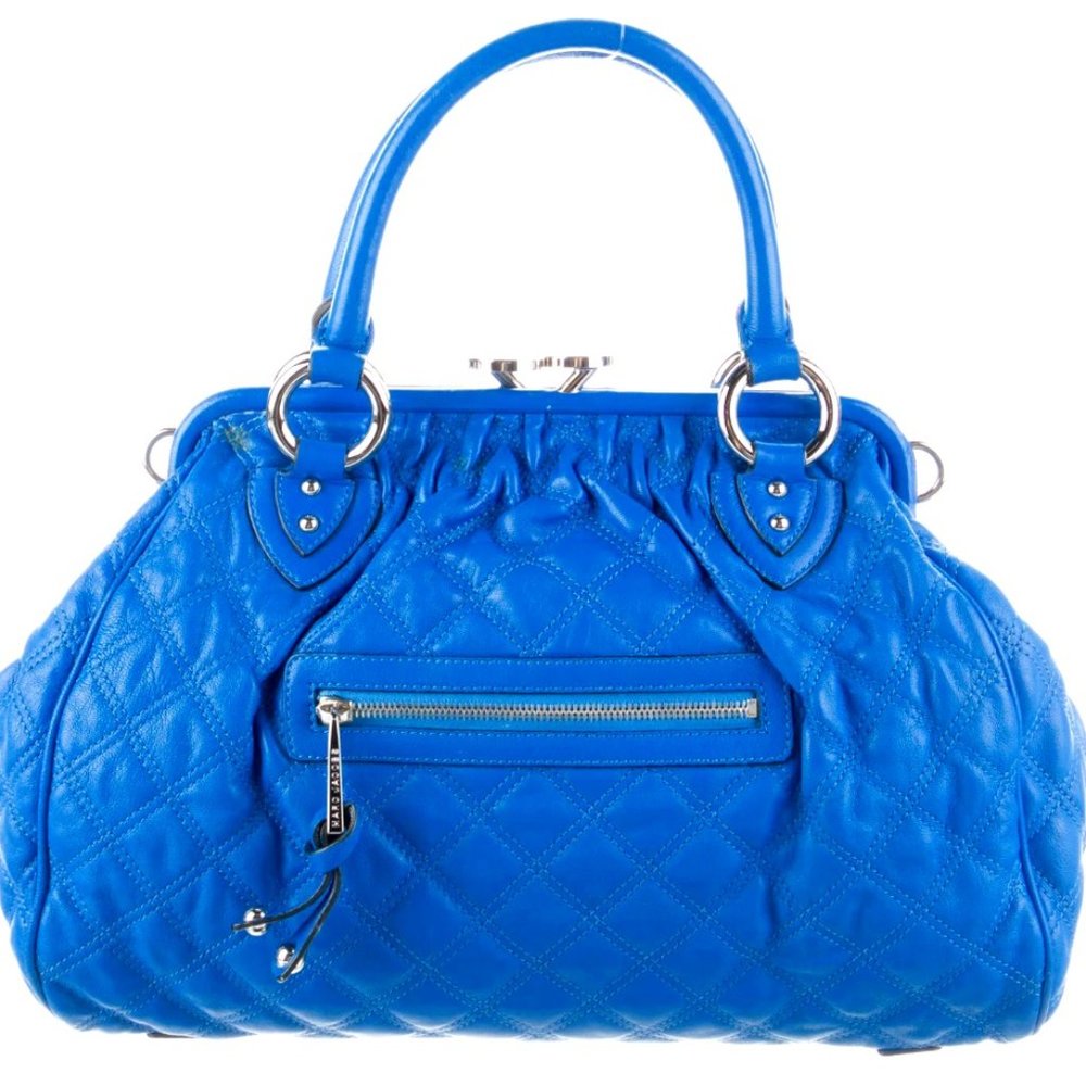 MARC JACOBS Quilted Leather Handle Bag | Bright Blue!